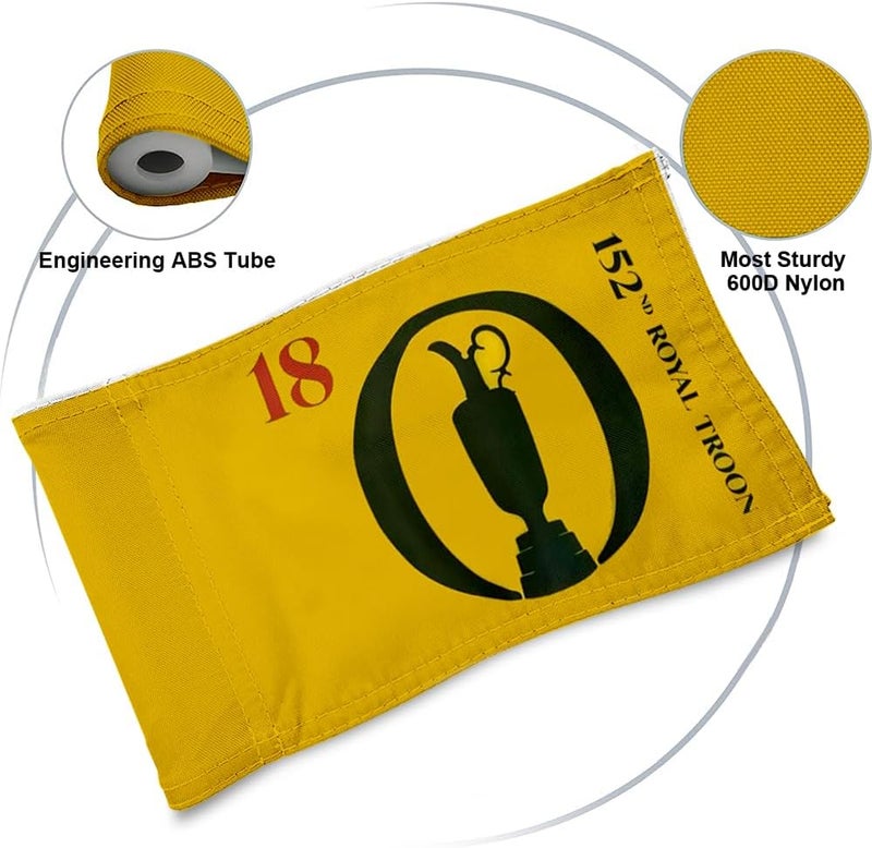 2BUT British Open 2024 Golf Pin Flag Practic Putting Green Golf Flag For Backyard Garden Double-Sewn 600D Nylon Miniature Pin Flag Regulation Tube Flag(20"x13") - Image 3